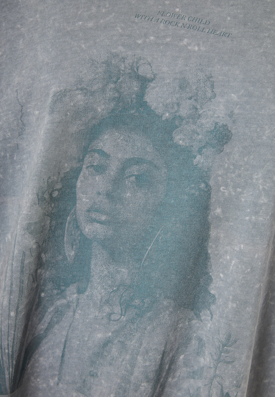 Tricou supradimensionat vopsit în haine cu imprimeu vintage - Elephant