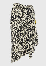 Women's sarong with exotic print - Black