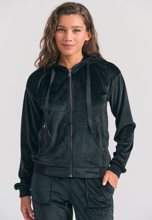 Hanorac cu fermoar din catifea pentru femei