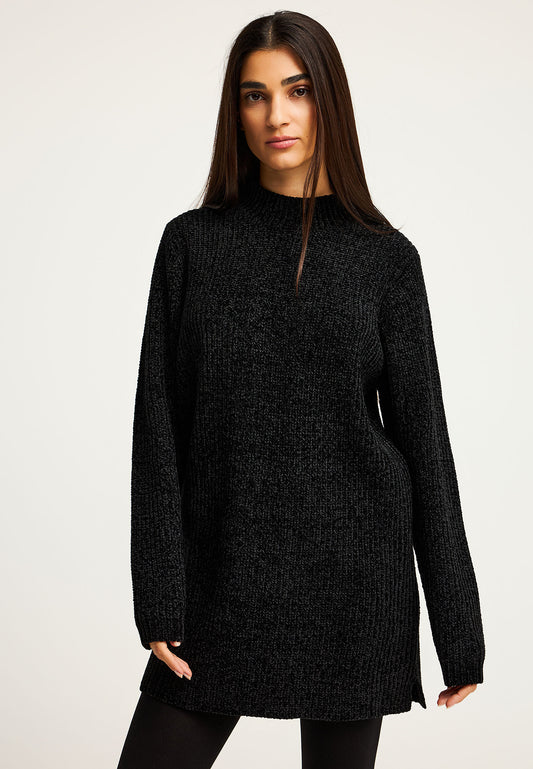 Rochie tricotată cu guler înalt