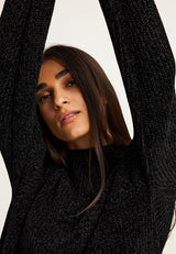 Rochie tricotată cu guler înalt