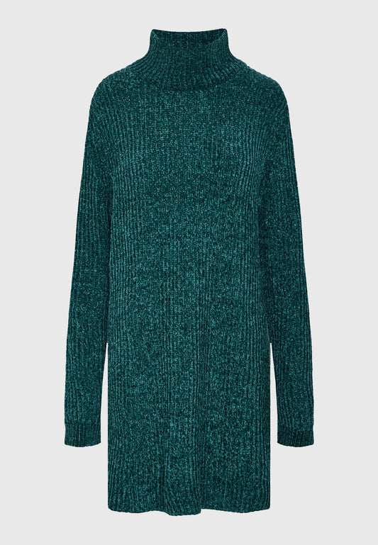 Rochie tricotată cu guler înalt