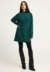 Rochie tricotată cu guler înalt