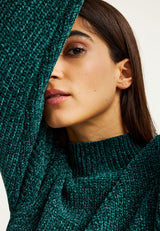 Rochie tricotată cu guler înalt