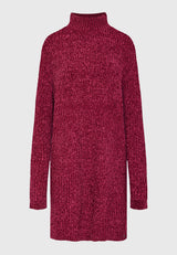 Rochie tricotată cu guler înalt