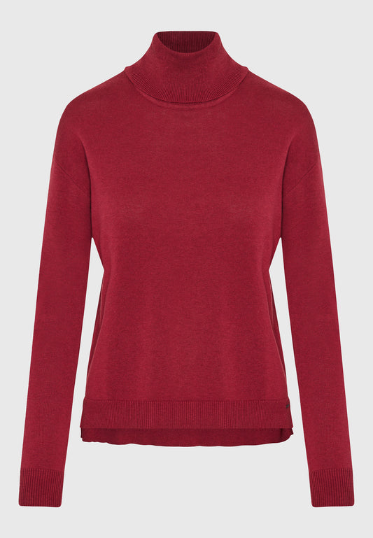 Pulover tricotat cu guler înalt pentru femei