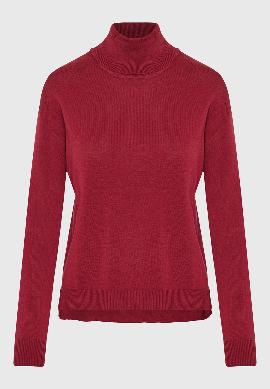 Pulover tricotat cu guler înalt pentru femei