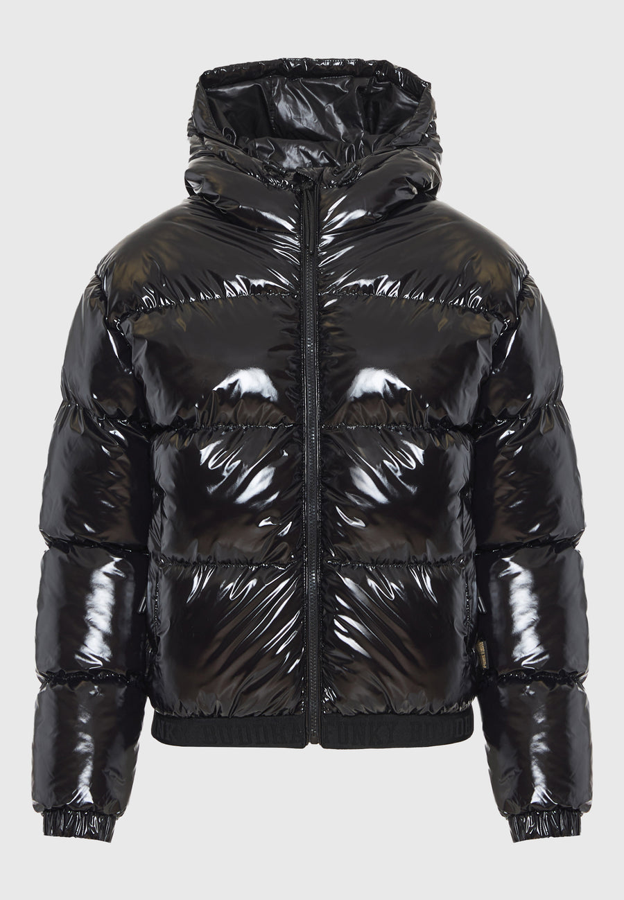 Jachetă matlasată cu glugă