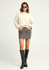 Pulover tricotat pentru femei cu finisaj striat