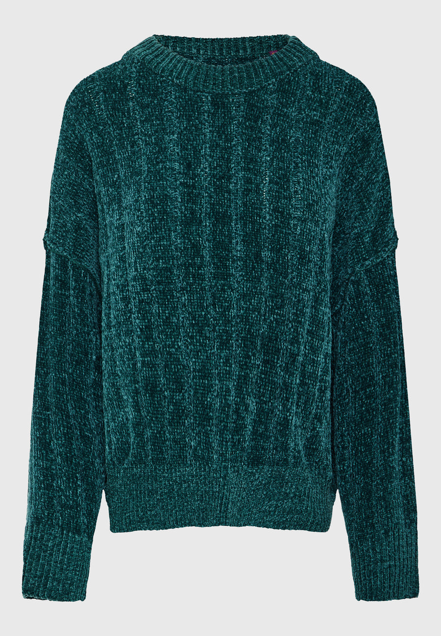 Pulover tricotat pentru femei cu finisaj striat