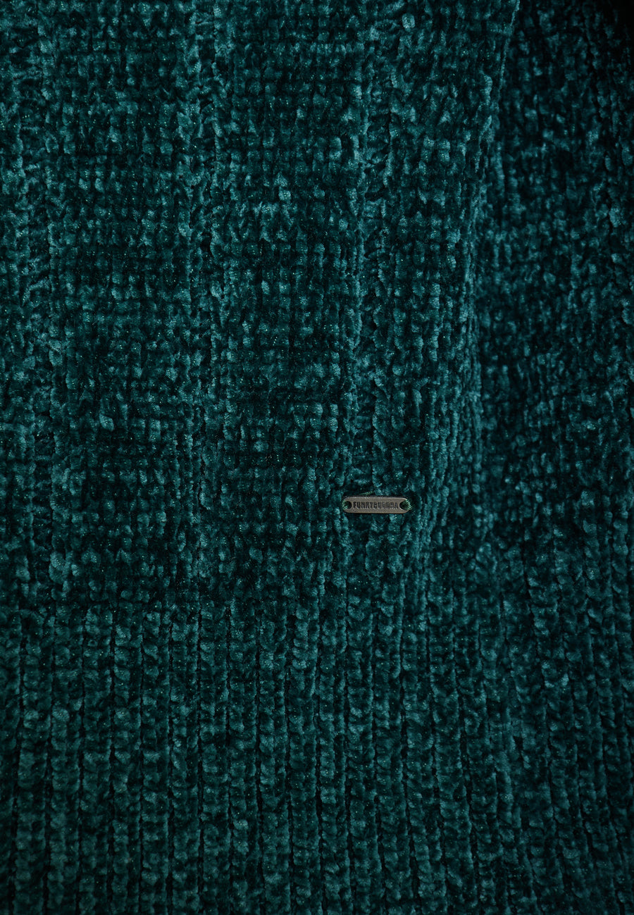 Pulover tricotat pentru femei cu finisaj striat