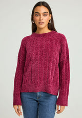 Pulover tricotat pentru femei cu finisaj striat