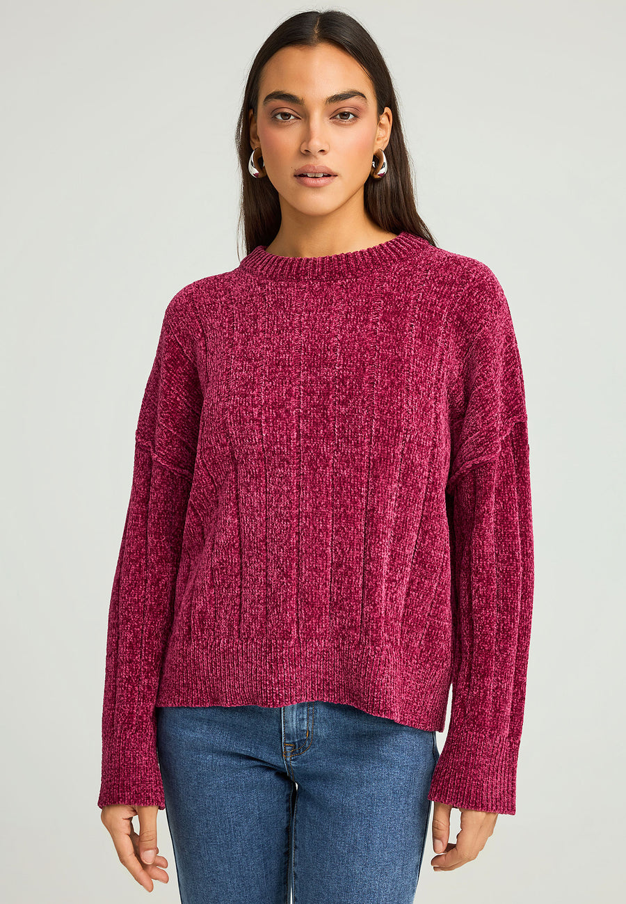 Pulover tricotat pentru femei cu finisaj striat