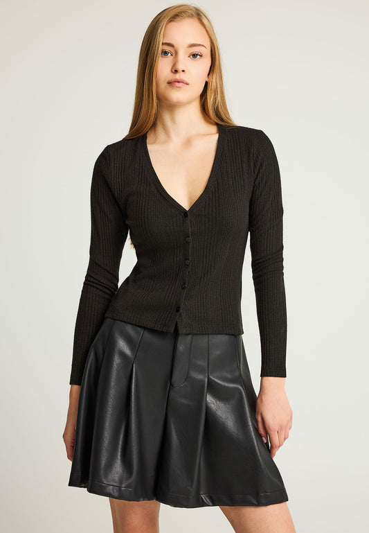 Cardigan cu nervuri și sclipici