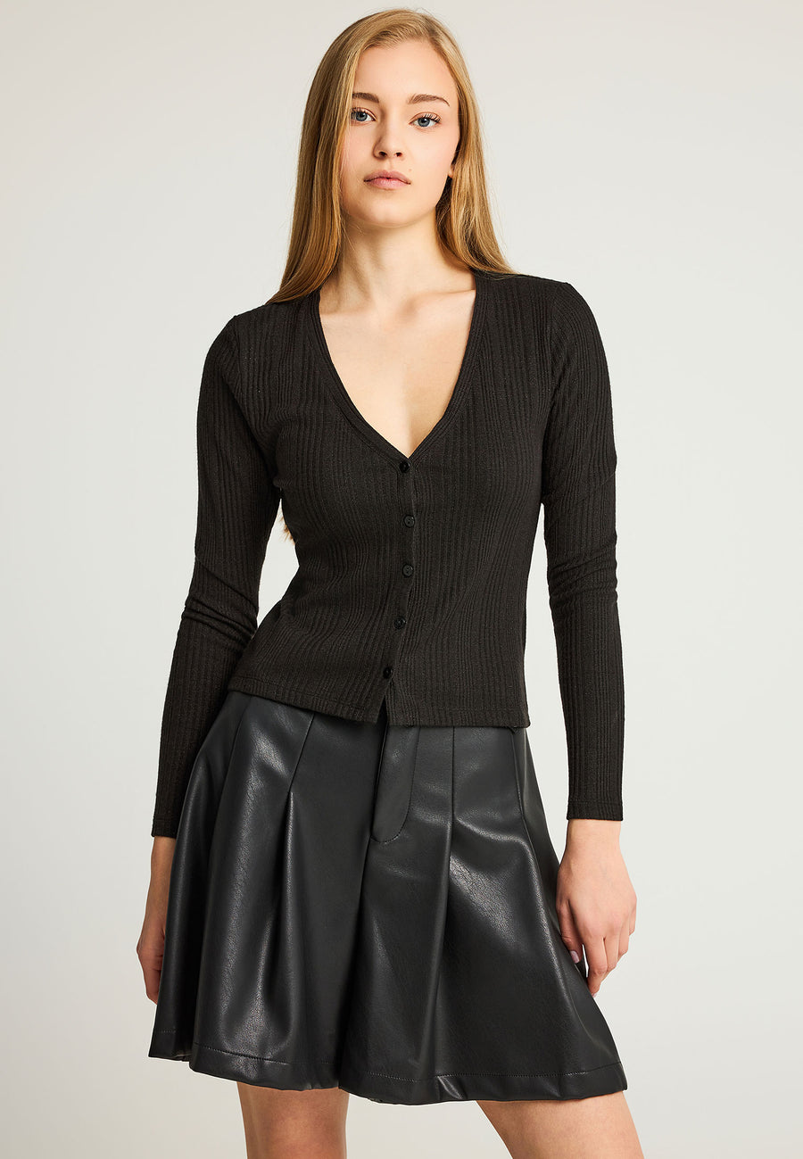 Cardigan cu nervuri și sclipici