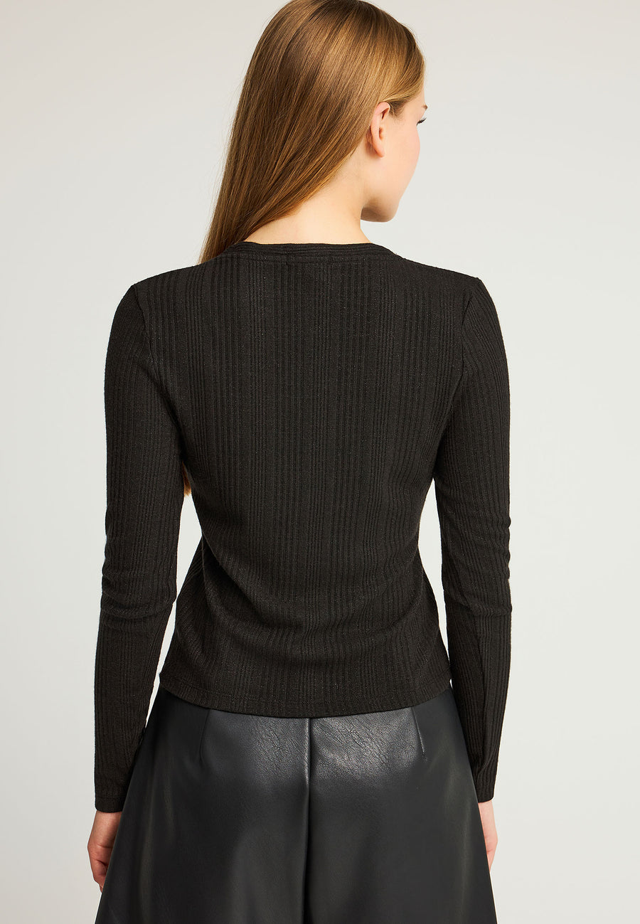 Cardigan cu nervuri și sclipici