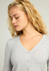 Cardigan cu nervuri și sclipici