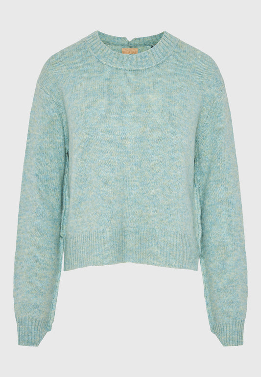 Pulover tricotat sustenabil cu finisaj striat