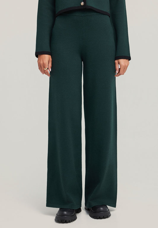 Pantaloni tricotați cu picior larg