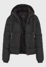 Geacă pufoasă pentru femei cu glugă