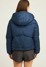 Geacă pufoasă pentru femei cu glugă