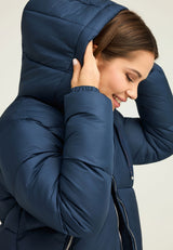 Geacă pufoasă pentru femei cu glugă