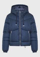 Geacă pufoasă pentru femei cu glugă