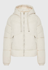 Geacă pufoasă pentru femei cu glugă