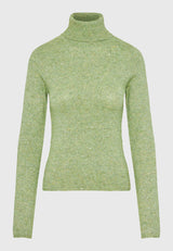 Pulover tricotat cu guler înalt și paiete