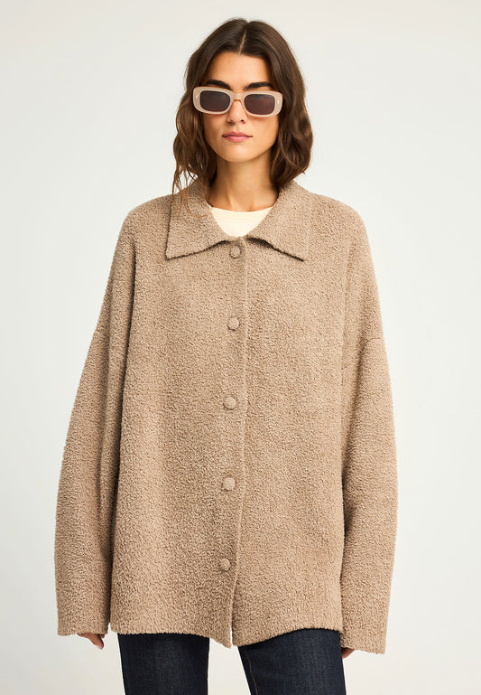 Cardigan din fleece pentru femei cu nasturi