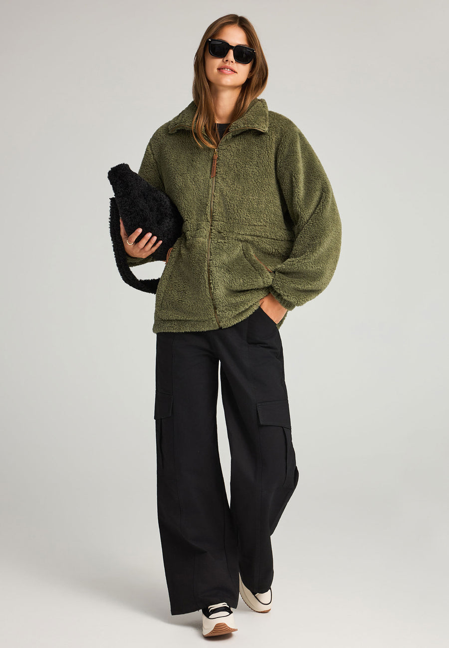 Hanorac cu fermoar din fleece pentru femei