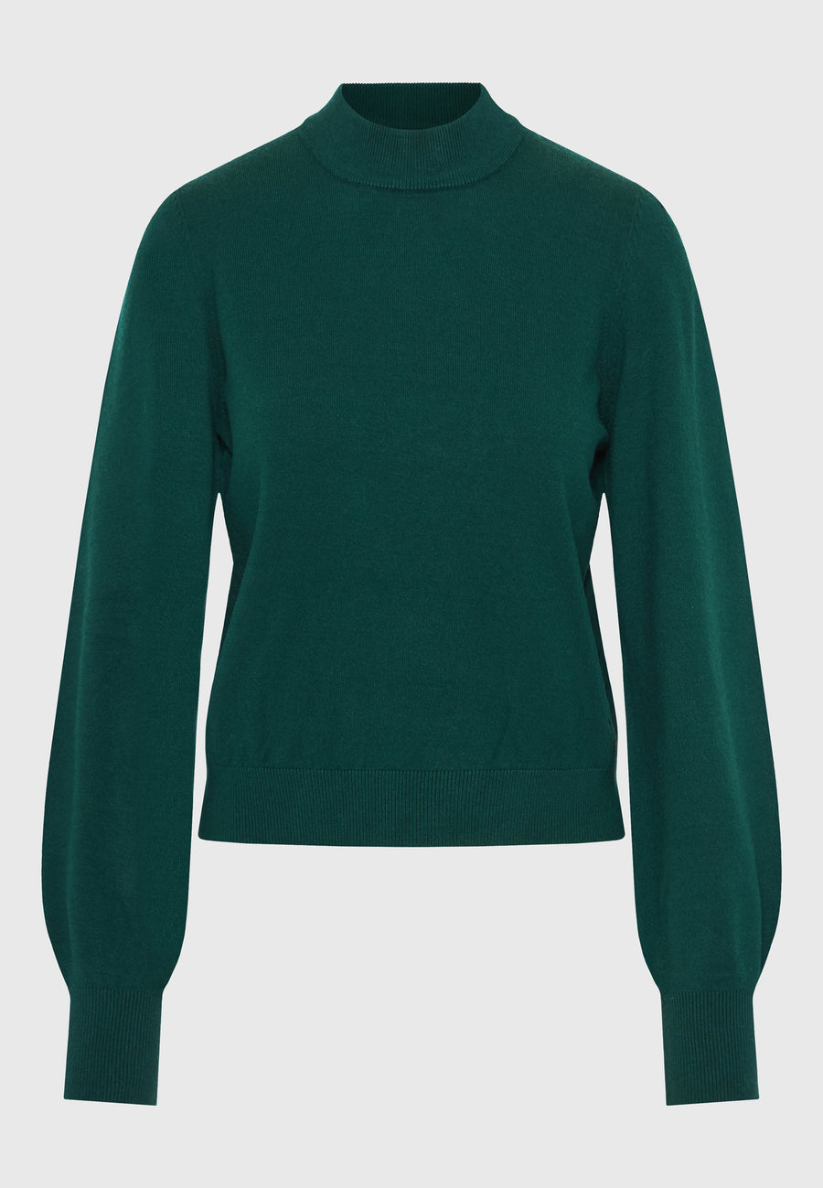 Top tricotat cu mânecă tip bishop pentru femei