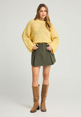 Pulover tricotat sustenabil cu finisaj striat