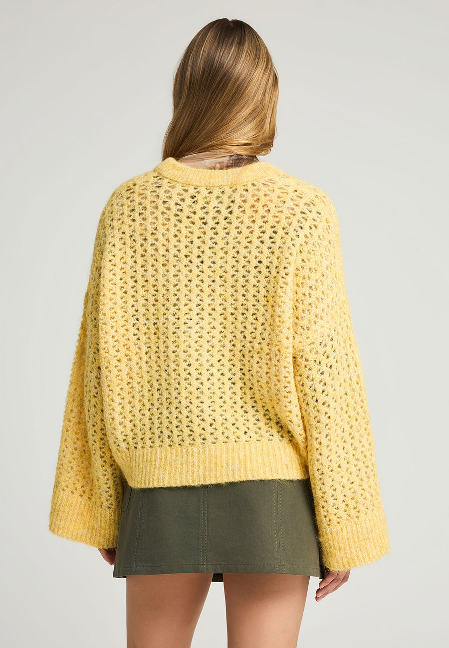 Pulover tricotat sustenabil cu finisaj striat