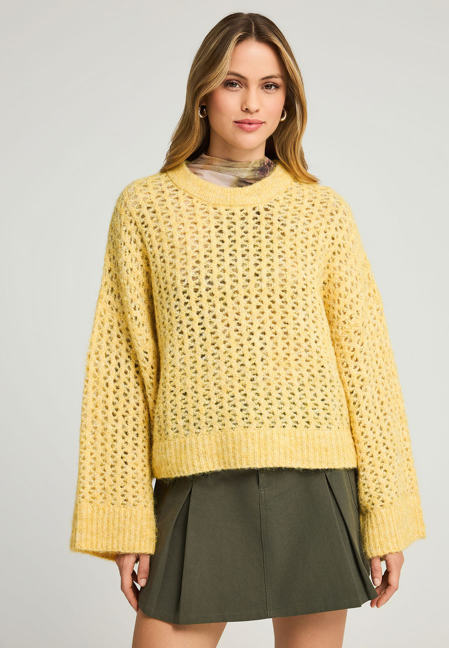 Pulover tricotat sustenabil cu finisaj striat