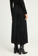 Fustă maxi brodată cu croială dreaptă