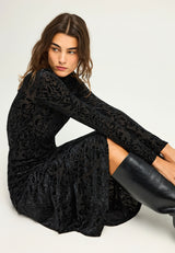 Fustă maxi brodată cu croială dreaptă