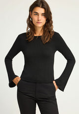 Pulover simplu tricotat pentru femei cu model în dungi