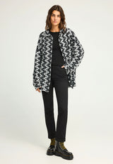 Pulover simplu tricotat pentru femei cu model în dungi