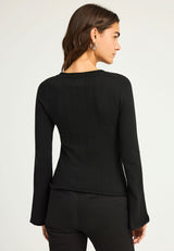 Pulover simplu tricotat pentru femei cu model în dungi