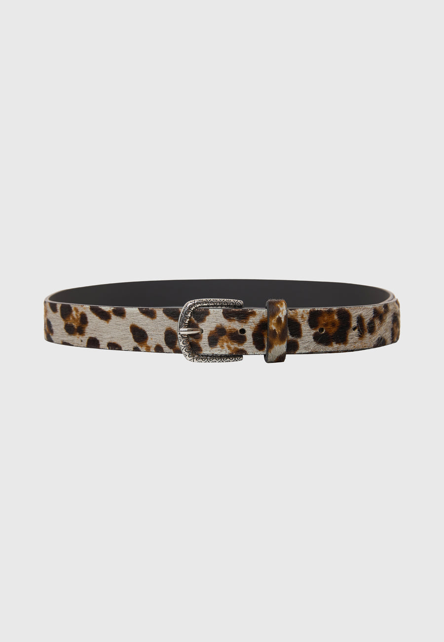 Curea din piele cu imprimeu animal