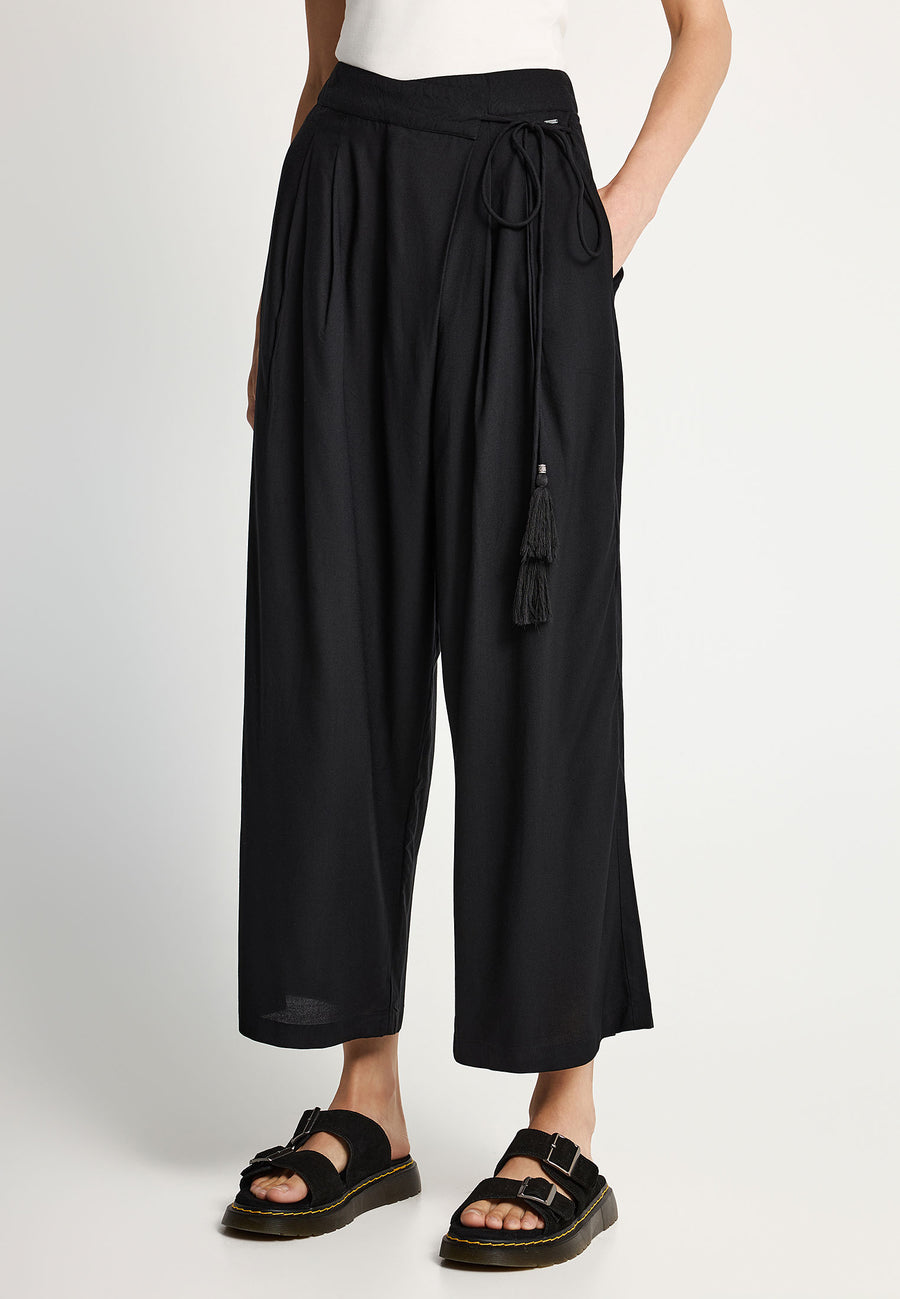 Pantaloni wrapover de damă din viscoză