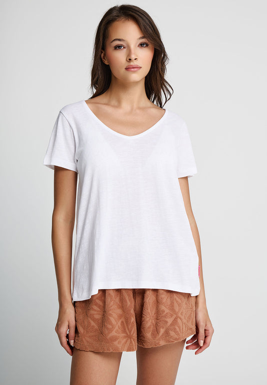 Tricou cu decolteu în V - Colecția basics