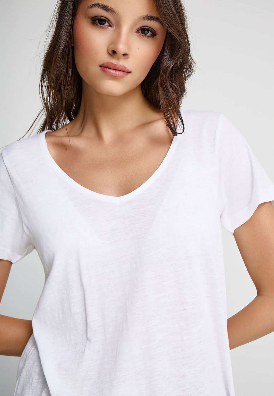 Tricou cu decolteu în V - Colecția basics