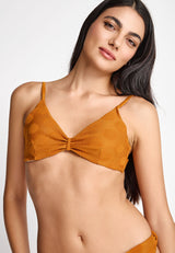 Bikini top with towel pattern