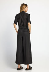 Lyocell jumpsuit with shirt collar