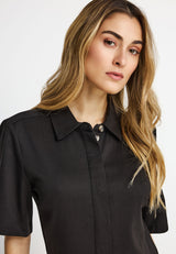 Lyocell jumpsuit with shirt collar