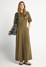 Lyocell jumpsuit with shirt collar