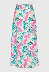 Fustă cu imprimeu exotic