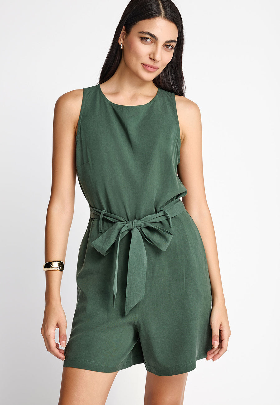Lyocell jumpsuit with belt